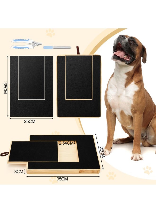 Hanaive Dog Nails Scratch Pad and Dog Nail Clippers Set Dog Scratch Square Board with Treat Box Nail Grinder Self Scratcher Pet Nail File Board with Sandpaper for Nail Trimming - Image 3